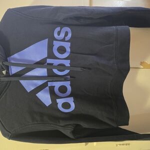 Adidas Navy Blue Hoodie with Blue Logo